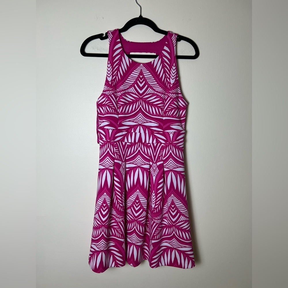INC‎ International Concepts Women Vibrant Pink Dress Small Paisley Summer Spring